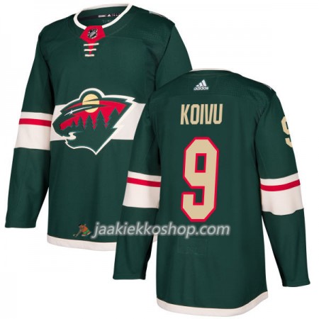 Miehille NHL Minnesota Wild Pelipaita Mikko Koivu 9 Adidas 2017-2018 Vihreä Authentic